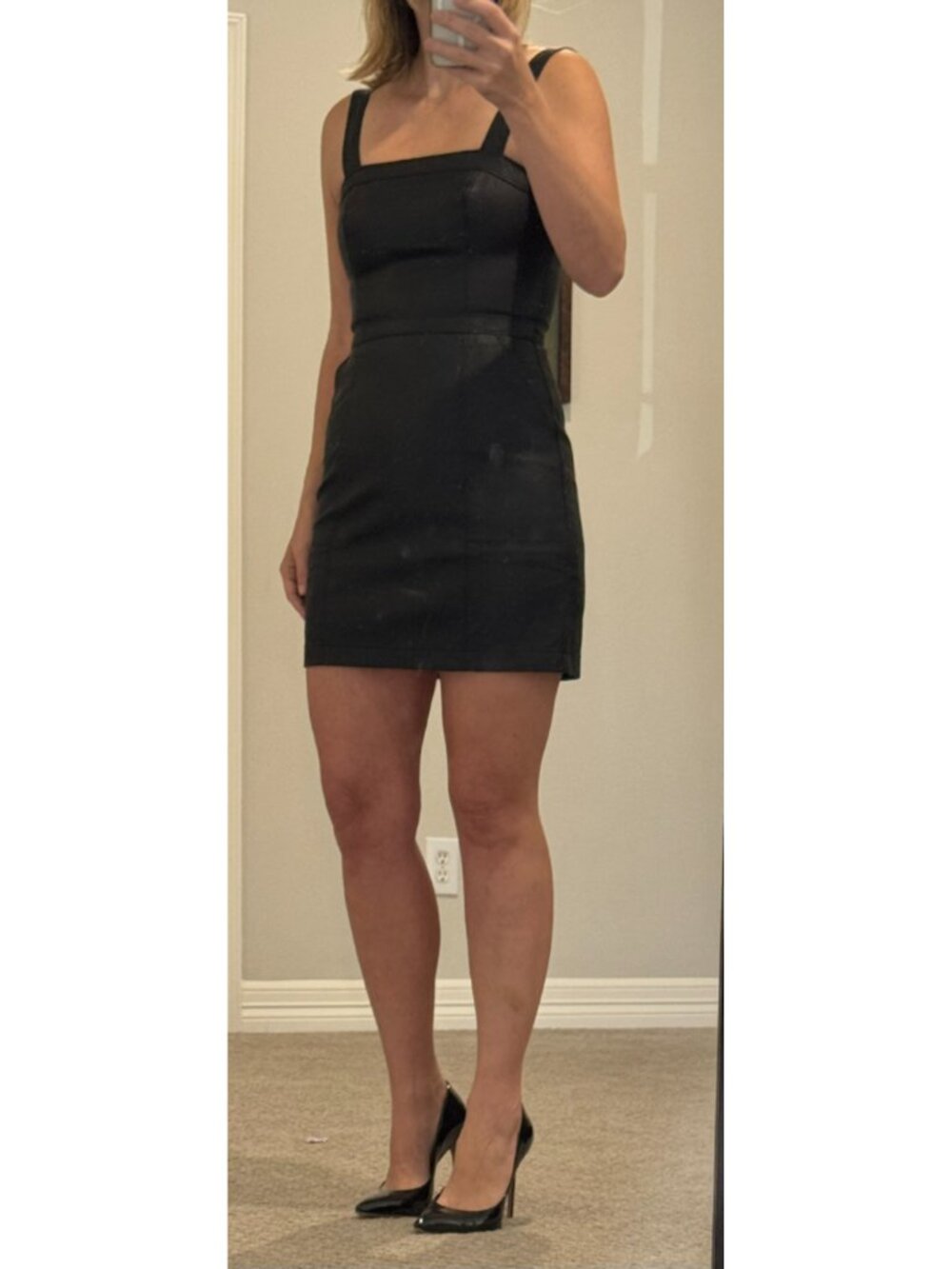 Abercrombie Black Faux Leather Mini Dress XS